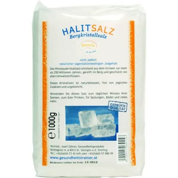 Halit Kristall-Salz gemahlen 1000g im Cello Beutel