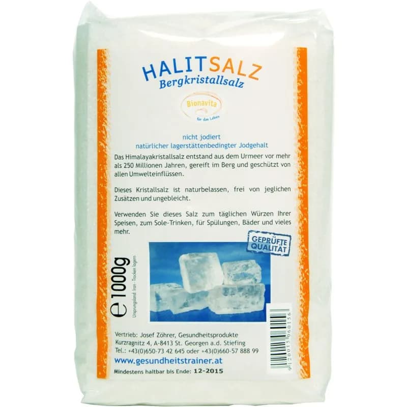 Halit Kristall-Salz gemahlen 1000g im Cello Beutel