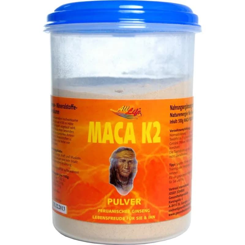 Maca K2 Pulver 500g - Kraft, Vitamin, Mineral, Hormon
