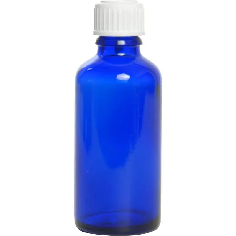 Blauglasflasche mit Tropfer und Verschluß für 30ml