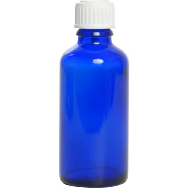 Blauglasflasche mit Verschluß und Tropfer für 10ml