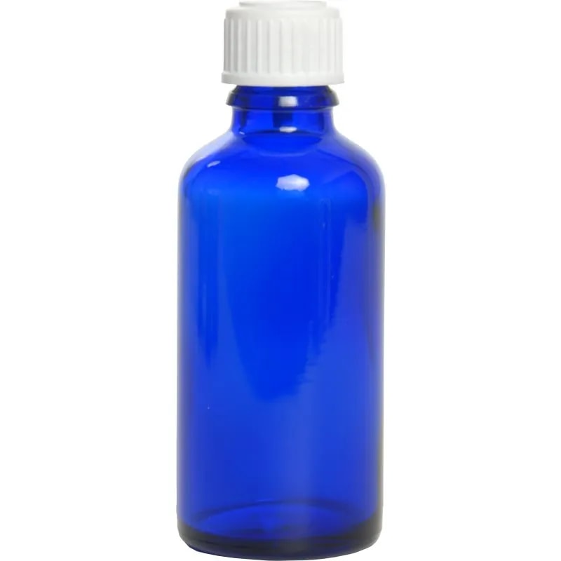 Blauglasflasche mit Tropfer und Verschluß für 30ml