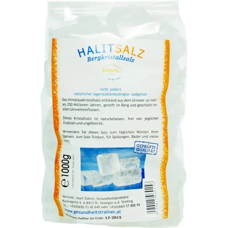Halit Kristall-Salz Brocken 1000g im Cello-Beutel